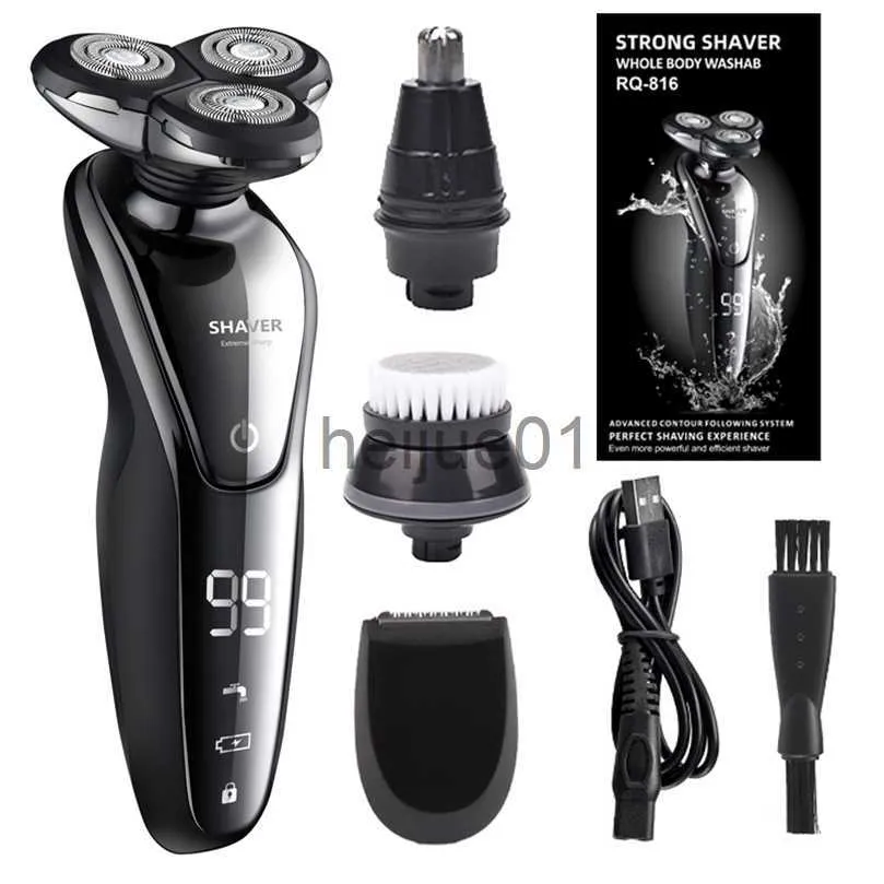 Rasoirs électriques Rasoirs électriques Rasoir pour hommes 4D Tondeuse à barbe USB Rechargeable Professionnel Coupe-cheveux Rasoir 220921 x0918