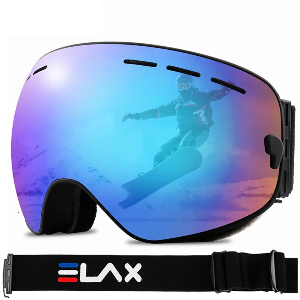 Skibrille Doppelschichtige Antibeschlag-Skibrille Schnee Snowboardbrille Schneemobilbrille Outdoor-Sport Große sphärische Bergbrille 230918