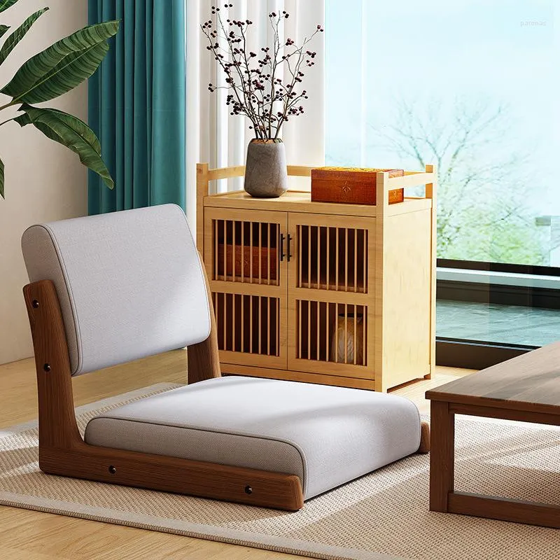 Pillow Solid Wood Creative Japanese Tatami Seating Lazy Sofa Chair Balcony Bay Window Sitting On Bed Reading Backrest