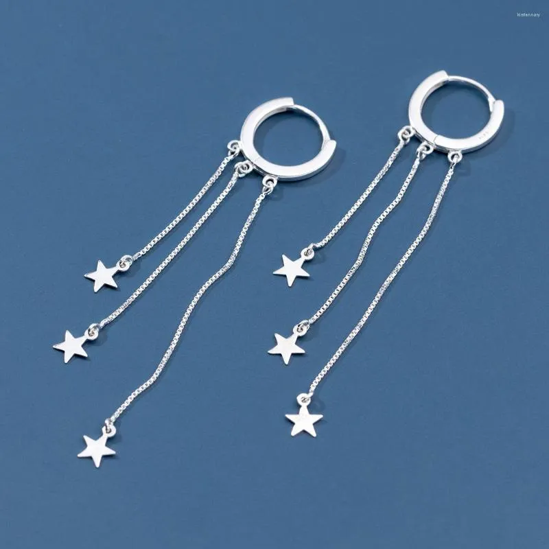 Pendientes colgantes TOYOOSKY S925 plata esterlina estrella borla cadena Earline Ins estilo diseño sentido pequeña oreja fresca joyería regalo de cumpleaños