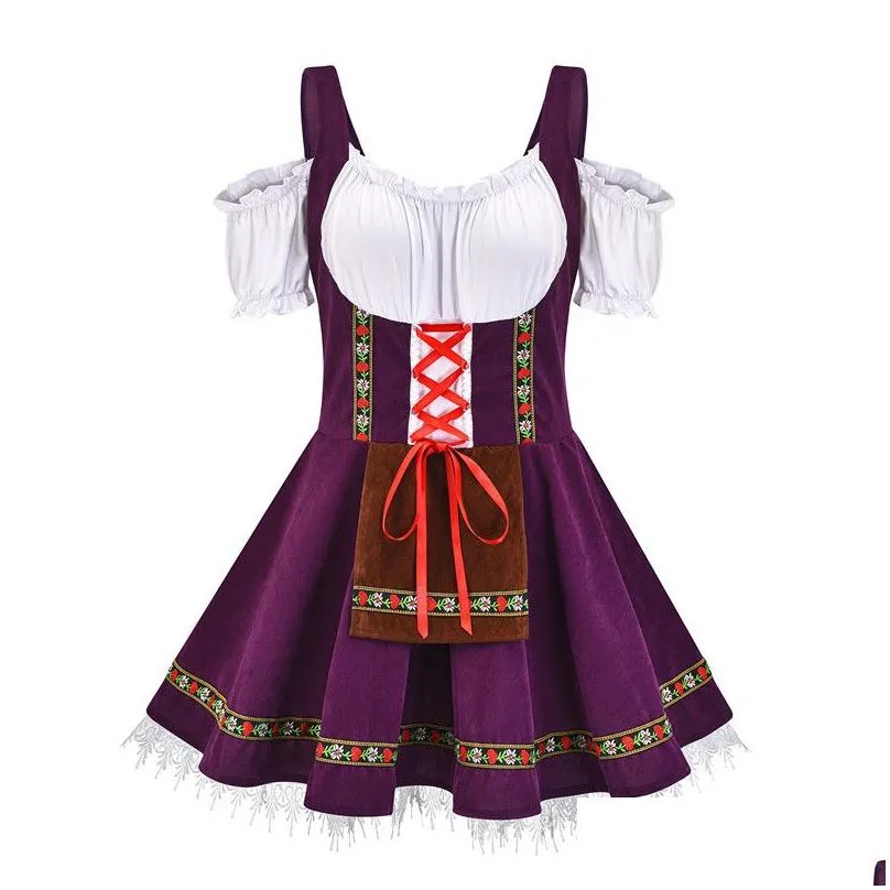 german oktoberfest theme costume halloween costumes german beer girl dress plus size bar maid dresses womens cosplay clothing 5 styles