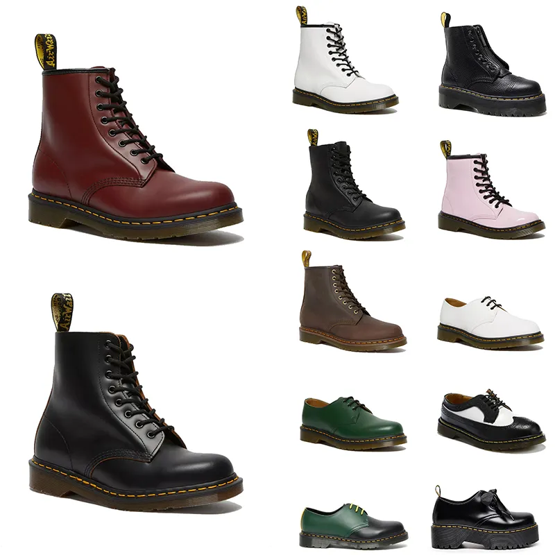 En kaliteli Dr Martins Airwair Platform Ayakkabı Martin Boot Yüksek Doc Martens Kadın Tasarımcı Botları OG 1460 Jadon Pürüzsüz Deri Nappa Kadın Öngen Düşük Loafers Ayakkabı