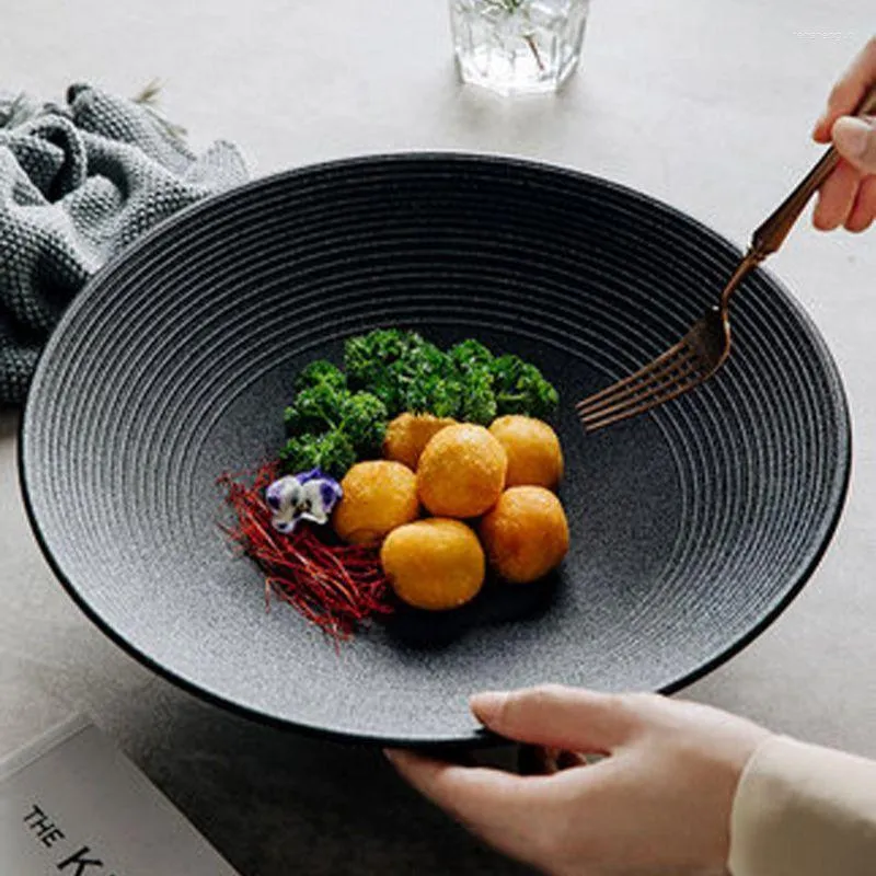 Plates FANCITY Hat Bowl Ceramic Japanese Ramen Large Spicy Household Soup Vegetable Salad Restaurant