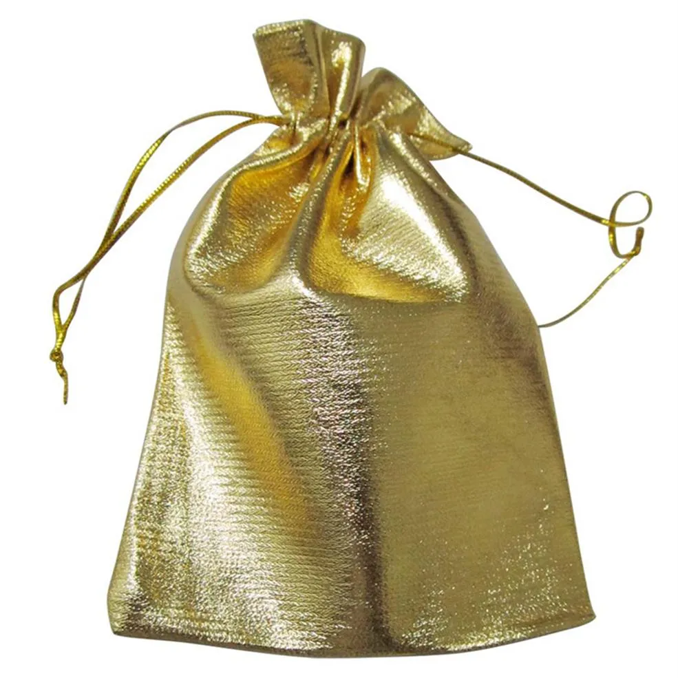Sacchetti per imballaggio in tessuto oro argento Sacchetti per gioielli Bomboniere per matrimoni Borsa regalo per feste di Natale 7x9 cm 9x12 cm 249H