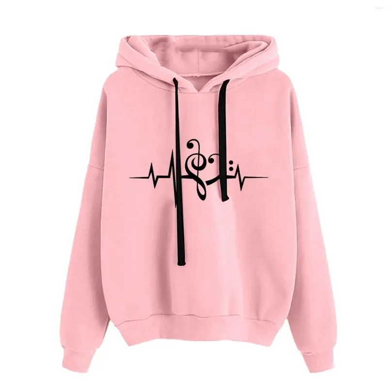 Womens Hoodies Ladies Round Neck Long Sleeve Love Print Solid
