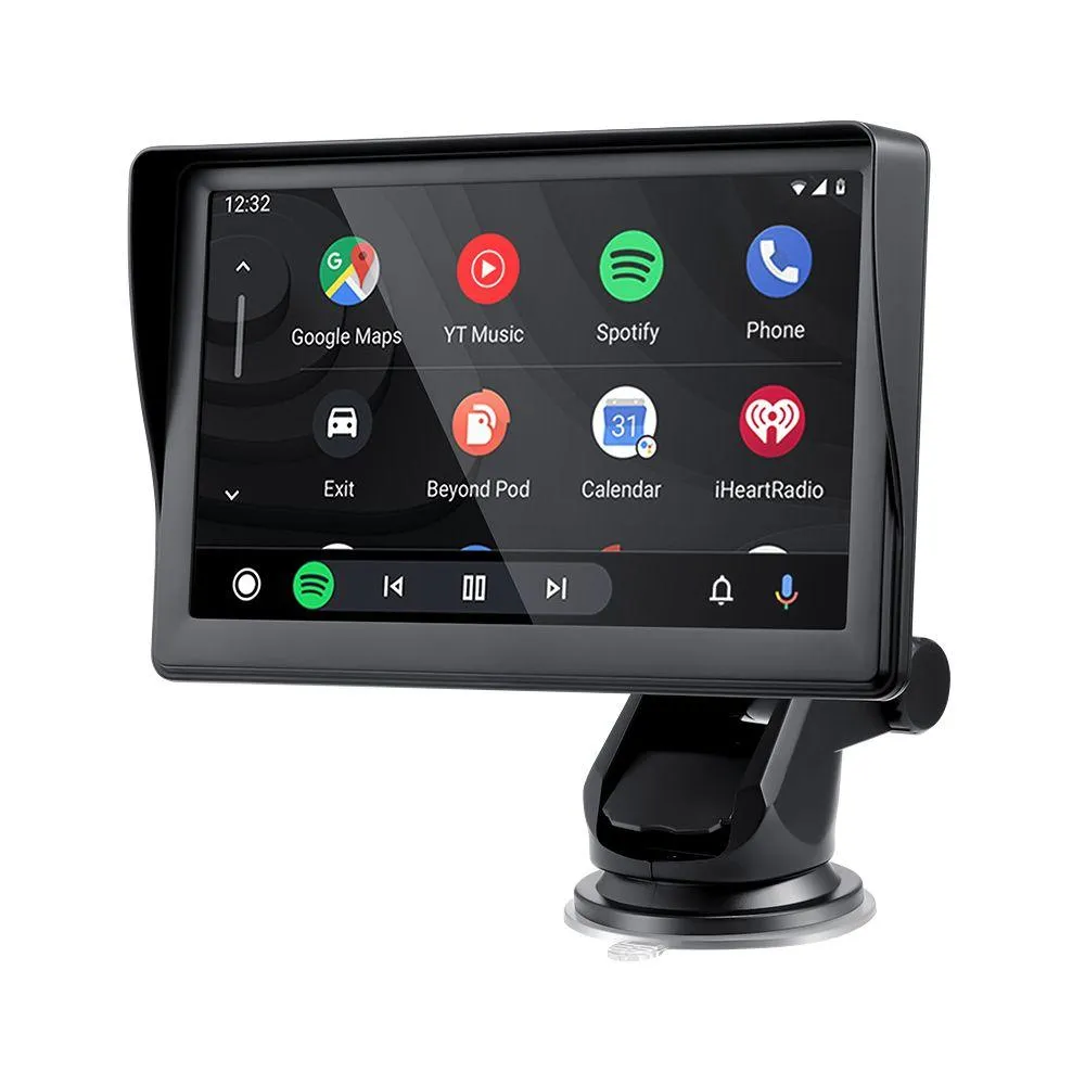 Bilvideo bärbar carplay med Sunshade USB Mtimedia Player Android Monitor Airplay Phone Mirror Link för buss SUV TRUCK LORRY VAN DRO DHPTD