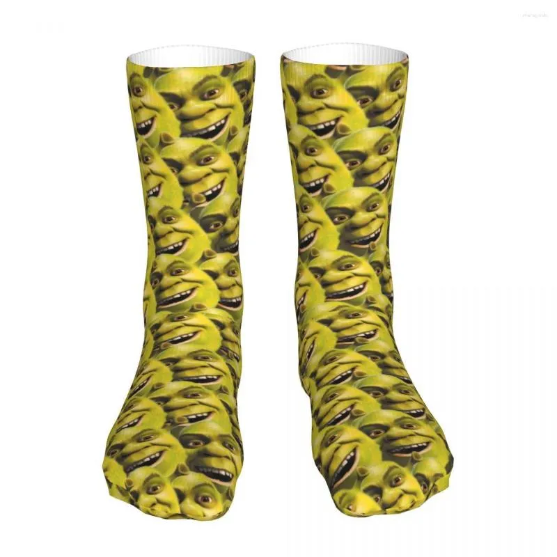 Мужские носки, модные женские носки Crazy Shrek Faces, высокое качество, весна, лето, осень-зима
