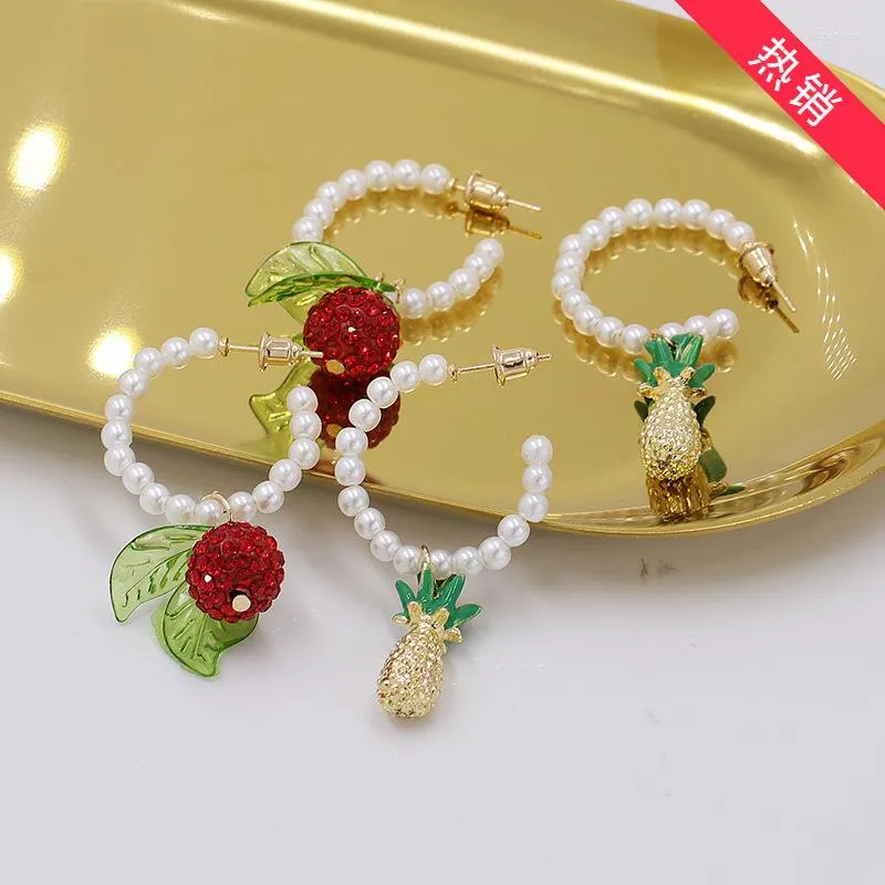 Boucles d'oreilles pendantes à franges tissées à la main en forme de C, perles de Fruits, simplicité, alliage bohème, perles Madame