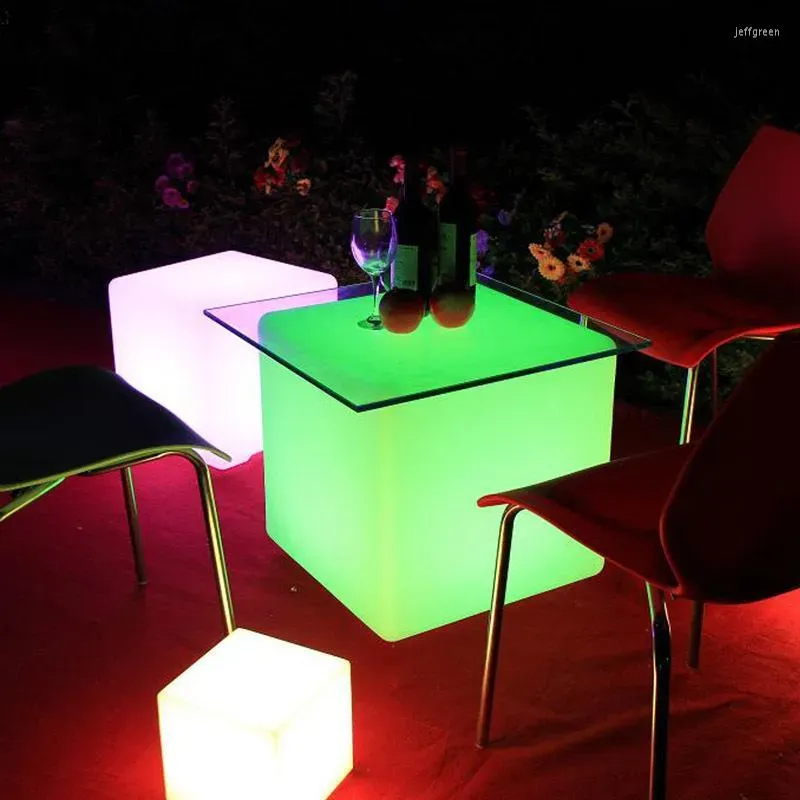 Cubo de luz lâmpadas gramado ao ar livre jardim interior luminoso quadrado fezes piscina bar festa iluminação brinquedo controle remoto ll