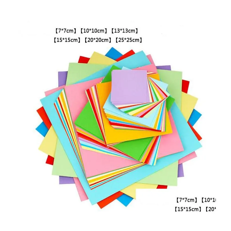 イーゼル紙もっとサイズ混合色70g折り紙両面折り畳み紙平方クラフトキッズdiy手作りクラフトドロップ配達おもちゃ