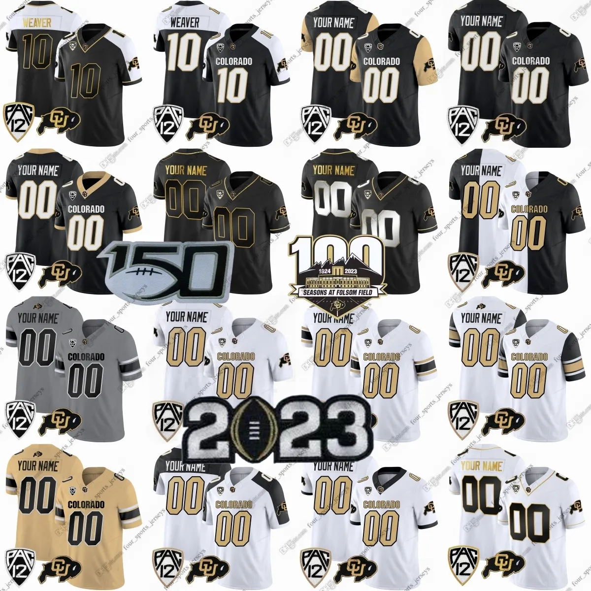 Custom NCAA Colorado Buffaloes College Football Jerseys Shedeur Sanders Colton Allen Anthony Charlie Offerdahl Hankerson Cole Boscia Travis Hunter