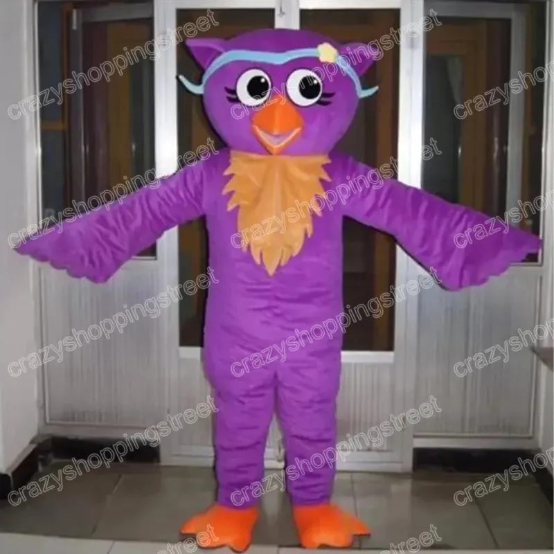 Mascots Costumes Purple Owl Character Outfit High Quality Adult Mascot ...