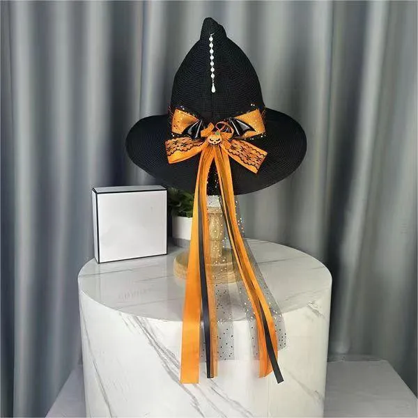 Chapeau de magicien de citrouille d'halloween, chapeau gothique, chapeaux de fête, costume de jeu