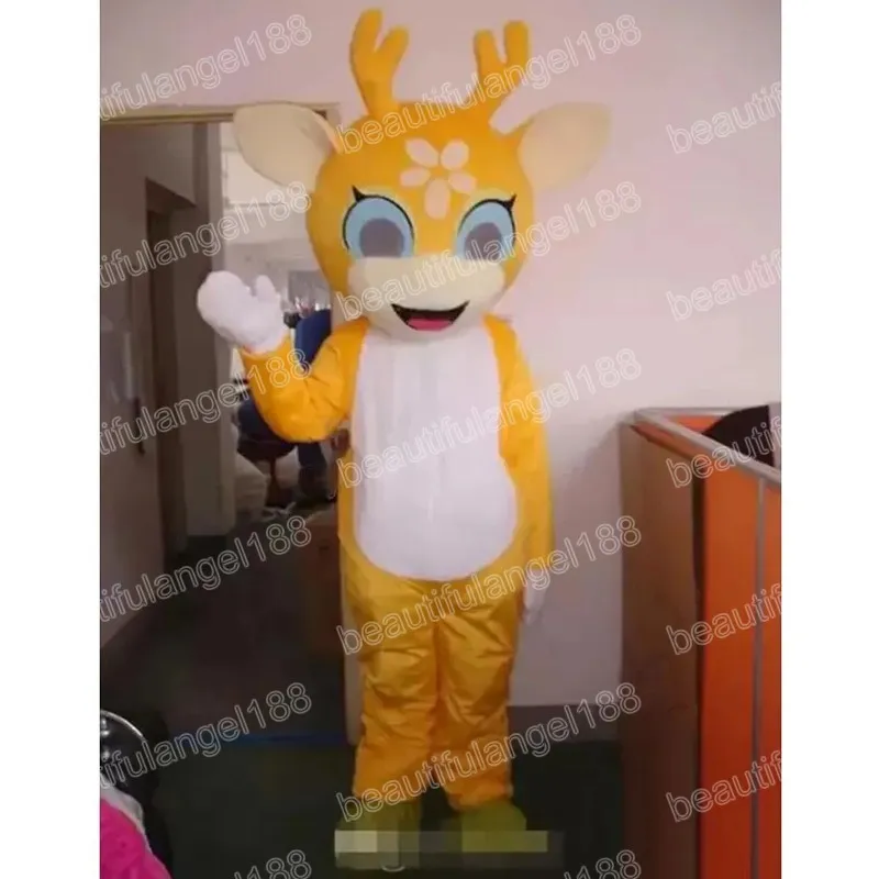 Halloween niedliche Hirsch-Maskottchen-Kostüme, hochwertiges Cartoon-Themen-Charakter-Karneval, Unisex-Erwachsene-Outfit, Weihnachtsfeier-Outfit-Anzug