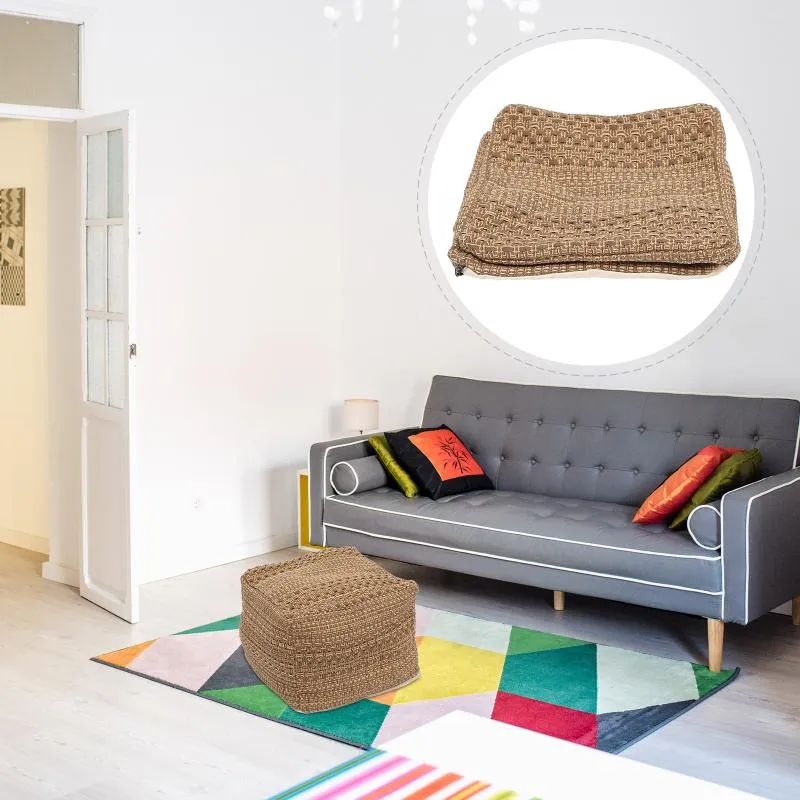 Pillow Footstool Square Tatami Seats Detachable Bean Bag Decorative Mat Breathable Cotton Linen Comfortable