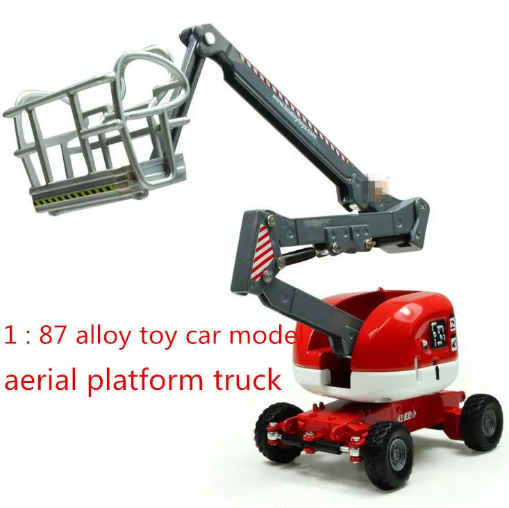 Modèle de voiture moulé sous pression 2014 super cool 1/87 modèles de jouets coulissants en alliage véhicules de construction camion plate-forme aérienne jouets éducatifs pour bébé 230915