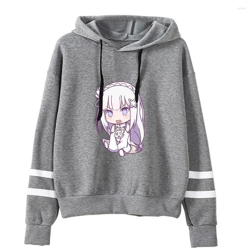 Sweats à capuche pour femmes Re Zero hauts pour hommes Anime imprimé Merch à capuche Cool Logo décontracté drôle sweat pull hommes