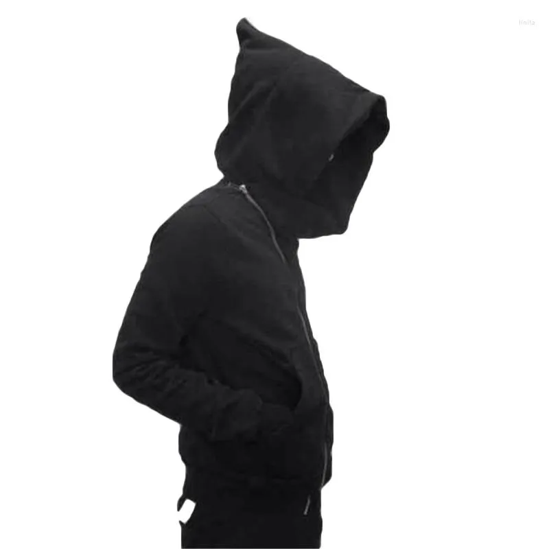 Herrtröjor Autumn Men Coat Zipper Cardigan tjock svart vit tröja tröjor Hip Hop Swag Streetwear Fashion Hooded Jacket