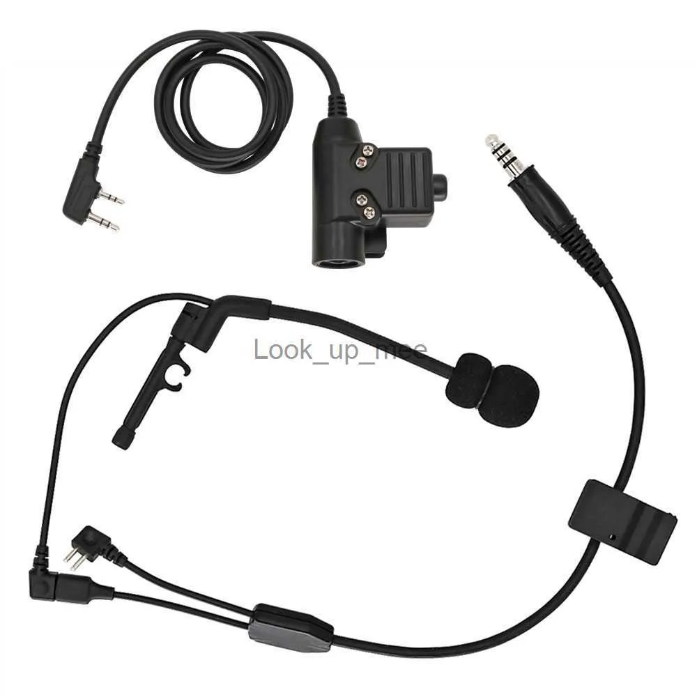 Dörrklockor som hör Taktisk Y -kabelkontaktbommikrofon med taktisk U94 Kenwood PTT för taktisk headset COMTAC Shooting Headphone HKD230918