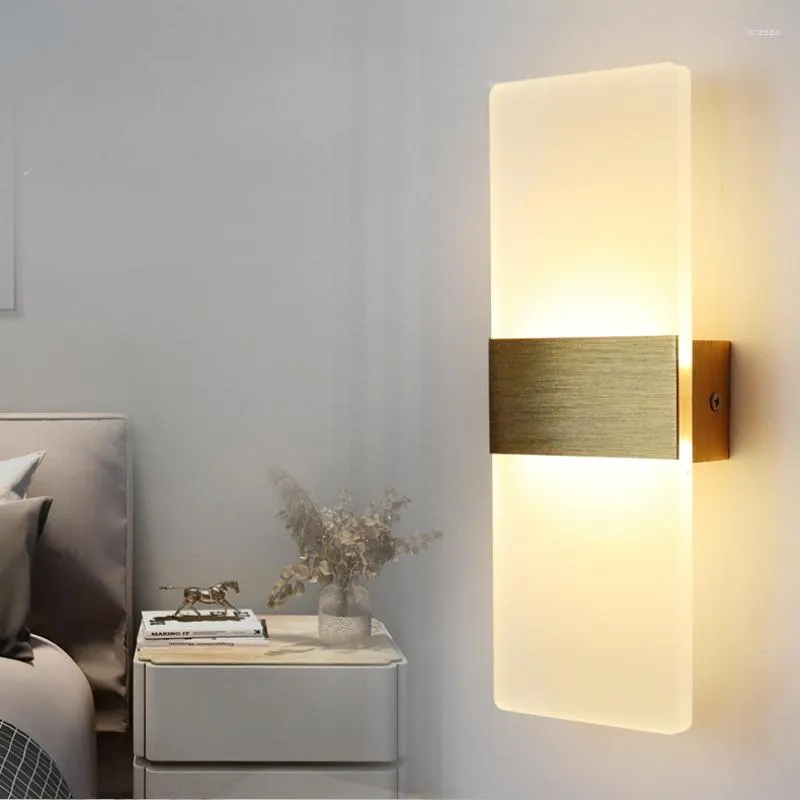 Duvar lambası Modern Sconce 6W ışıklar Koridor Yatak Odası Koridoru için Akrilik LED Oturma Odası Kapalı Aydınlatma