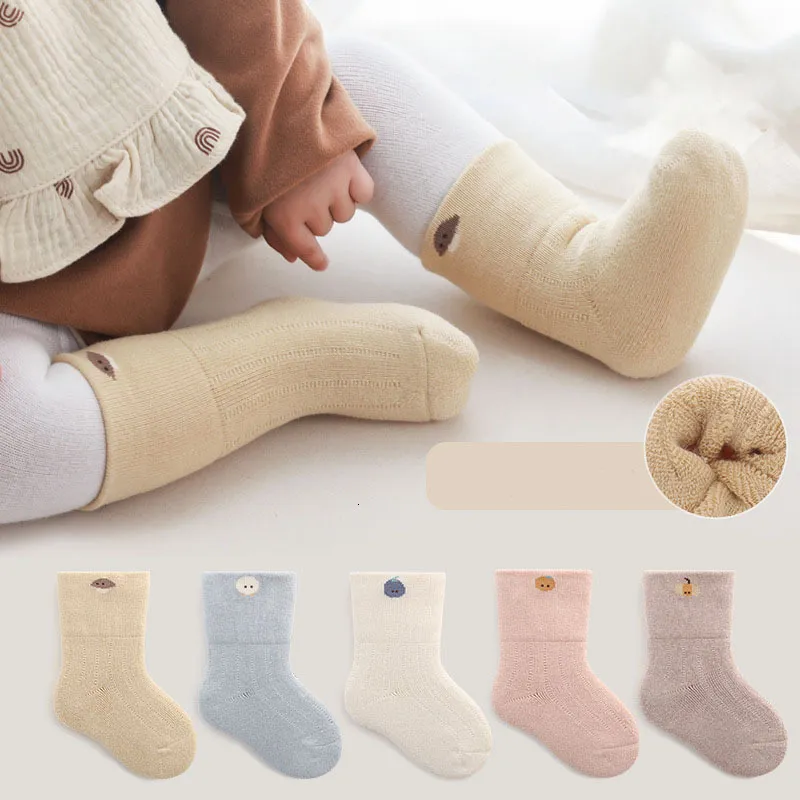 3pairs Kids Socks 2023 Winter Baby Socks Cute Cartoon Thicken Infant Socks Babe Warm Terry Socks 230918