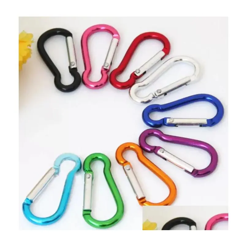 Schlüsselanhänger Lanyards S Mini Aluminium Mtitool Knopf Karabiner Schlüsselbund Langlebig Cam Wandern Schlüsselring Snap Clip Haken Drop Lieferung Mode Dhgpi