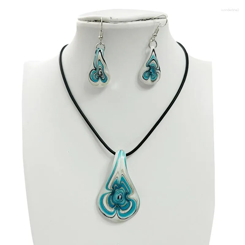 Ожерелье, серьги, комплект, модные женские подвески в виде капель воды, подвесные цепочки из хрустального стекла для женщин