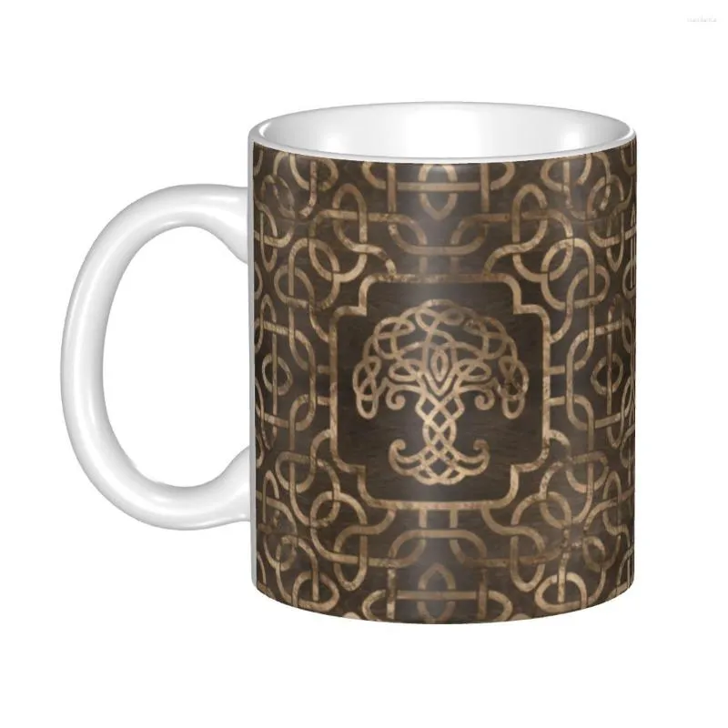 Tazas Árbol de la vida Taza personalizada Yggdrasil Café de cerámica Regalo creativo Hombres Mujeres Trabajo al aire libre Tazas de camping y