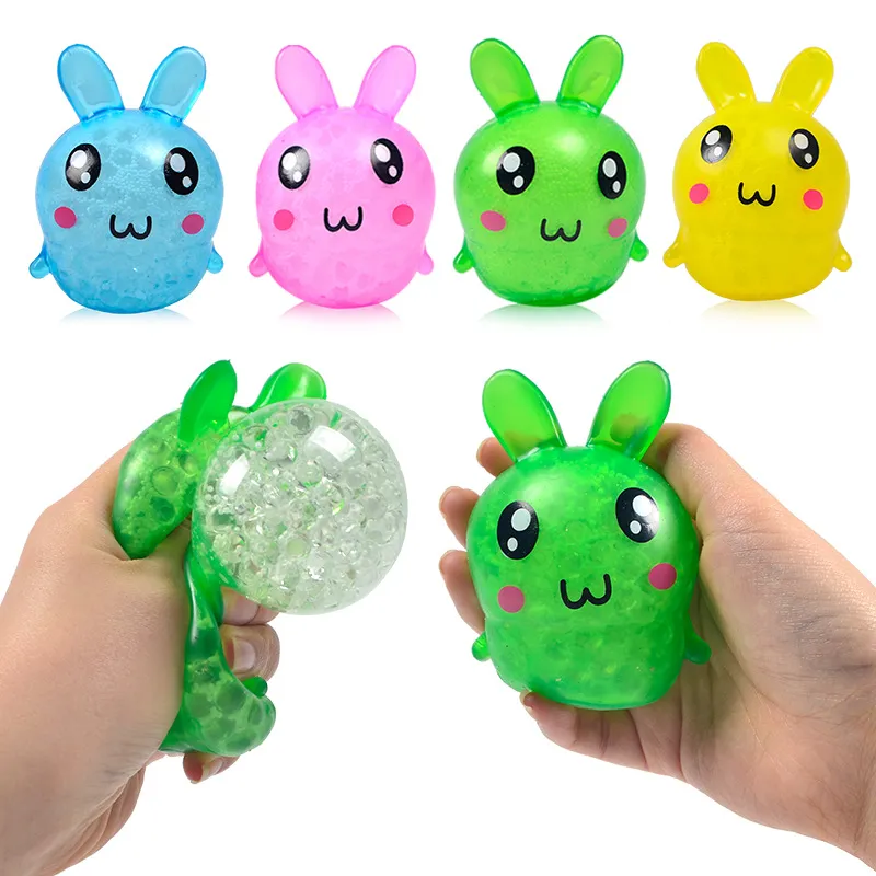 Koszyki wielkanocne kule stresowe zabawki ściskanie piłki wypełnione kulki wodne Stress Relief Fidget Toys Easter Party Favor Difts for Kids Girl