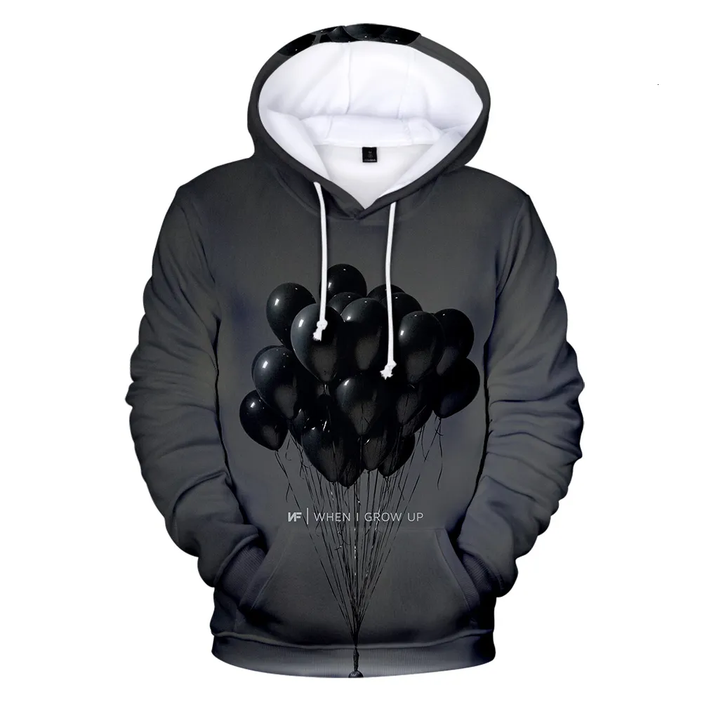 Survêtements pour hommes NF 3D Sweat à capuche Homme Femme NF Mode 3D Sweat à capuche imprimé Pull surdimensionné Cool Gris foncé Top 230918