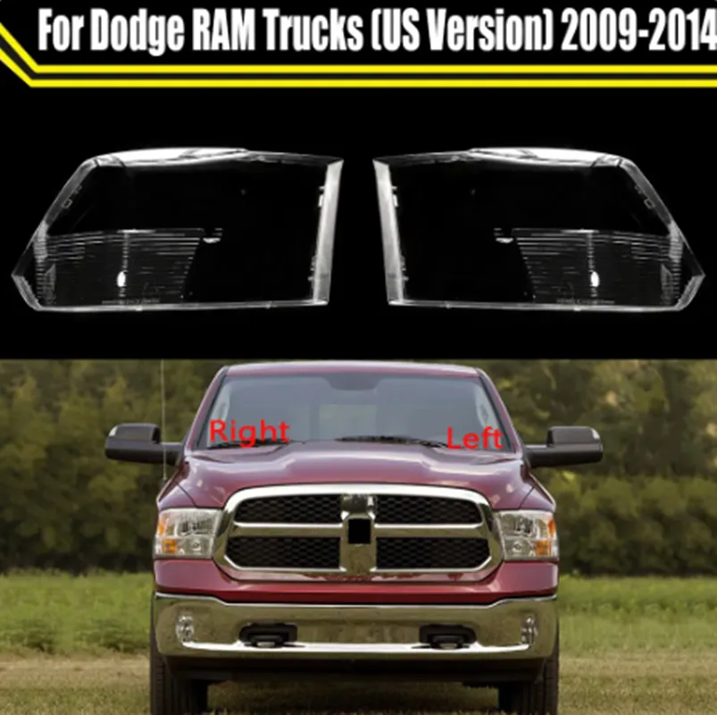 Okładka reflektorów samochodowych dla Dodge Ram Trucks (wersja amerykańska) 2009-2014 Lampa minonna Lampa głowa Lampka Lampka Lampka Lampka Okładki szklanej soczewki