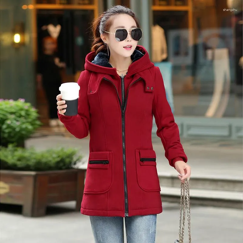 Korean Style Plus Size Red Hoodie Jacket For Autumn Fashion From