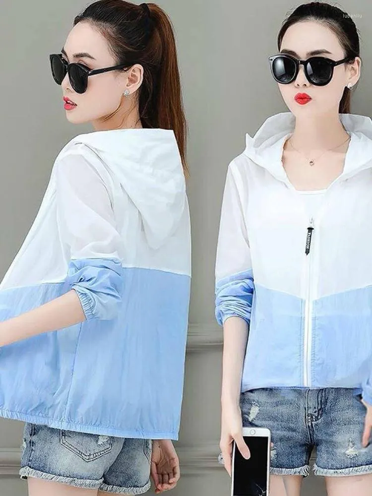 Hunting Jackets Coats Woman Sun Protection Clothing Women's Summer Style All-match Thin Loose Shirt Stitching Jacket Female