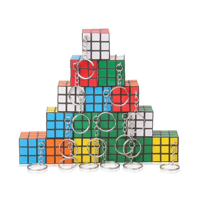 Magische Würfel 3 x 3 x 3 cm Mini-Würfel mit Schlüsselanhänger Puzzle Zappelspielzeug Spielen Puzzles Spiele Kinder Intelligenz Lernen Lernspielzeug Drop Dhw02