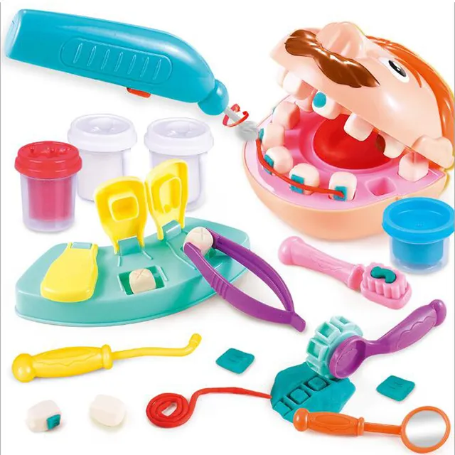 Doktor leksaker för barn låtsas spela leksak tandläkare check tänder modell set medicinsk kit roll spela simulering tidig lärande leksaker
