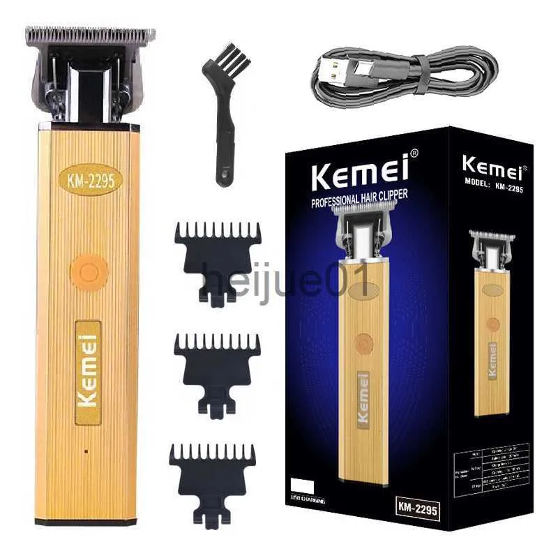 Электробритвы Kemei Профессиональный металлический триммер для волос для мужчин Электрическая машинка для стрижки бороды Перезаряжаемая машинка для стрижки волос x0918