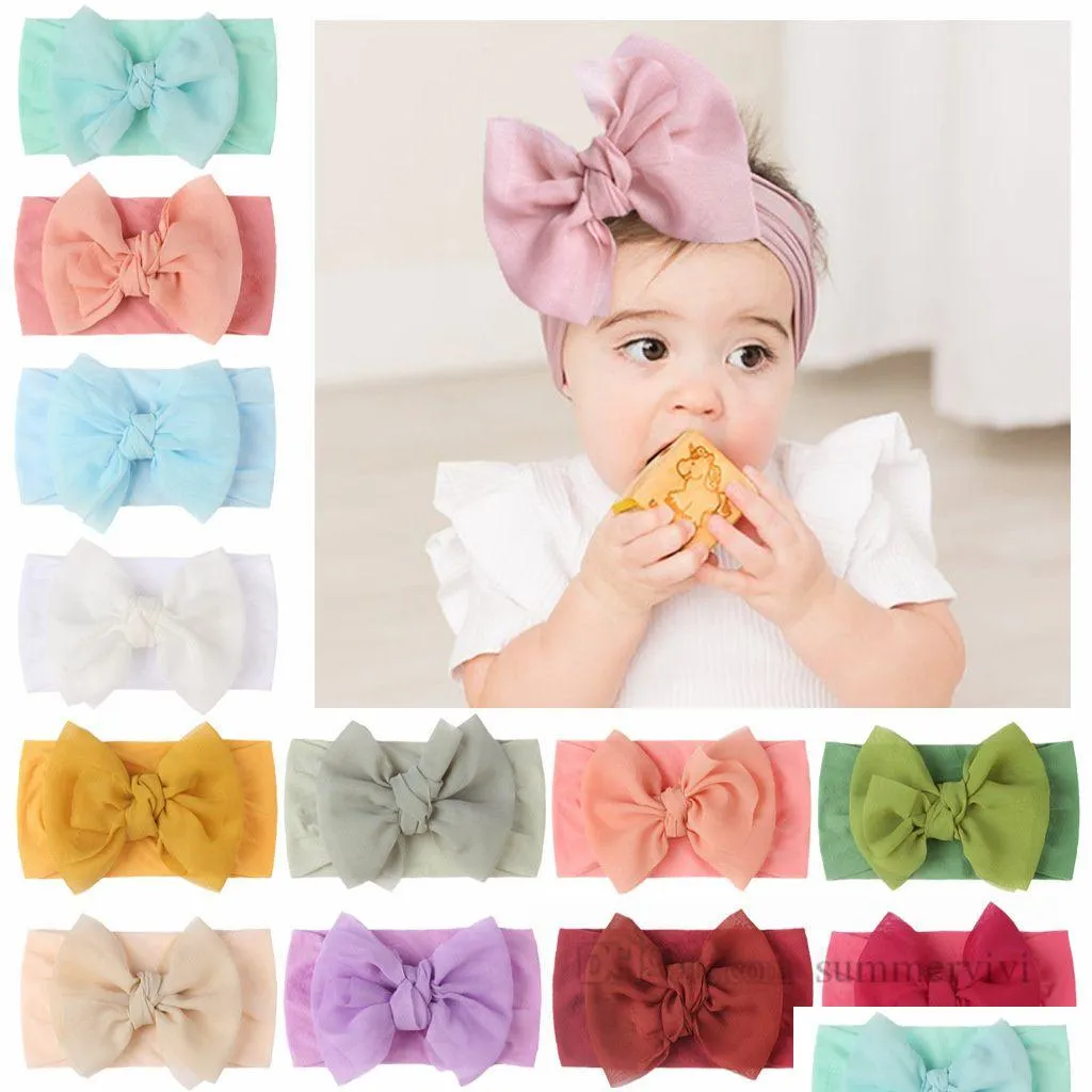 Haaraccessoires Ins Baby Verjaardagsfeestje Hoofdbanden Meisjes Snoep Kleur Strikjes Prinses Haarbanden 2022 Kinderen Brede Elastiek Q7285 Drop Del Dhiso