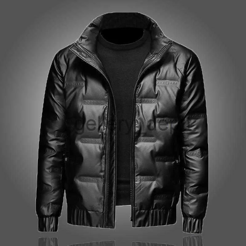 Parkas pour hommes hiver épais vers le bas veste rembourrée hommes à la mode col montant brillant doudoune chaude veste courte manteau J230918