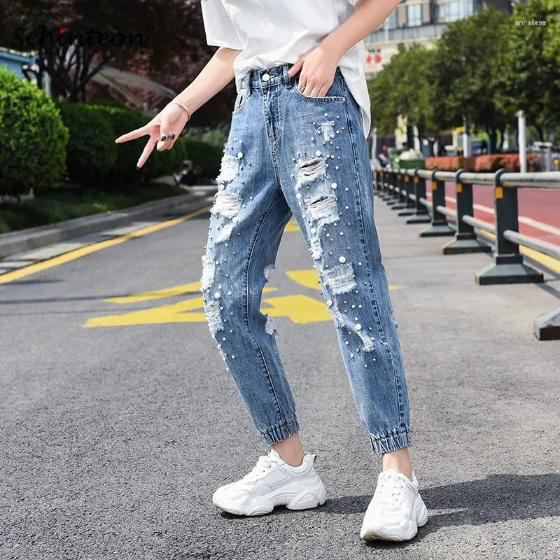 High Beaded Bracelets Denim Harem Pants For Women Sizes 38 40 With