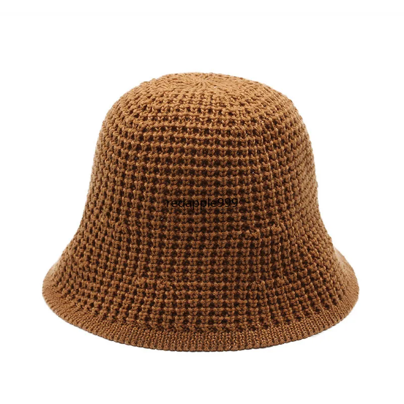 New Spring Summer Fall Beanies Knitted Bucket Hats for Women Sea Beach Sun Protection Hat Fashion Beanie Hollow Shade Cap Knit Fishing Caps