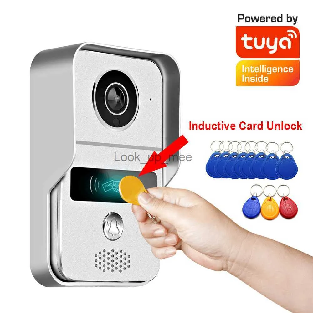 Dörrklockor Tuya 1080p Video Doorbell WiFi Outdoor Door Bell Waterproof IP65 POE 48V Dörrtelefon Kamera induktivt kort Lås upp Smart App HKD230918