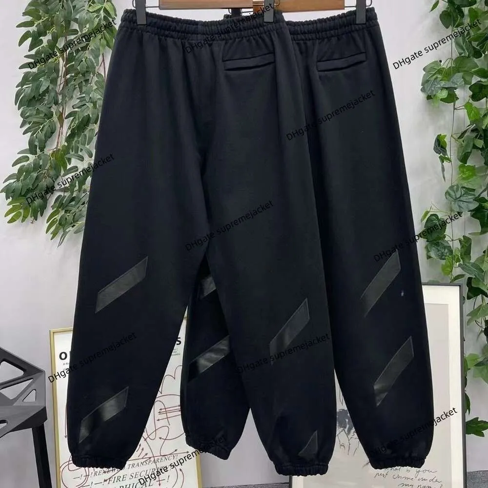 Autumn Winter Off brand white men's and women's casual pants high version of loose sports pure cotton hoodie