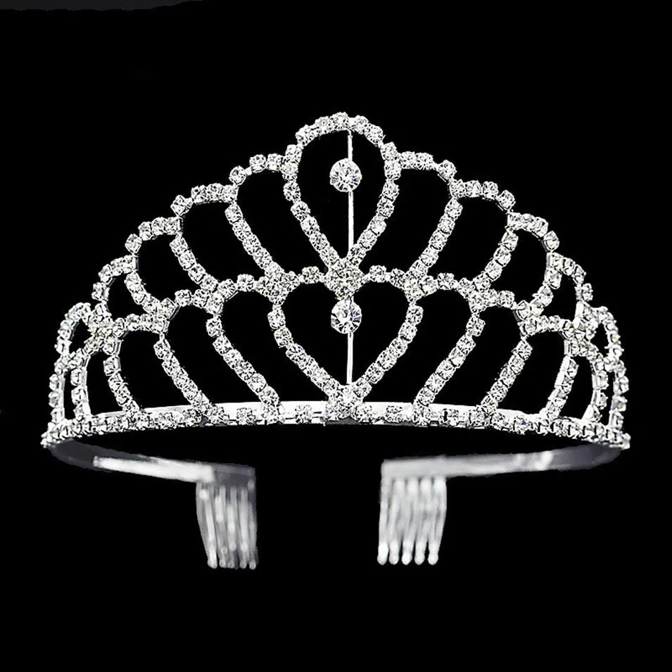 Luxe kroon Glanzend Kristal Bruids Tiara Partij Optocht Verzilverd Bruiloft Kronen Haarband Goedkope Bruiloft Haaraccessoires van Tiar239Y