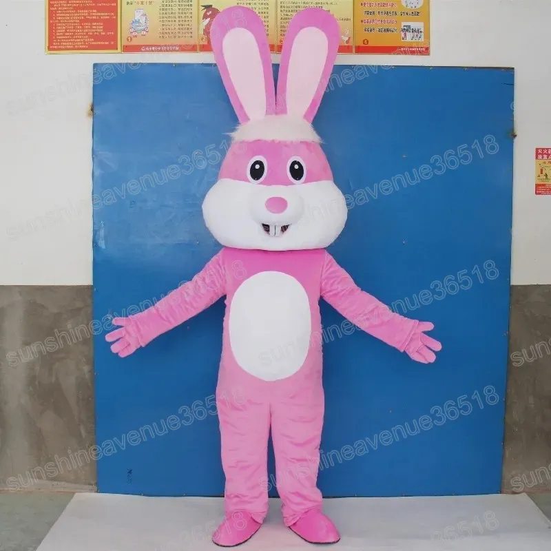 Halloween Pink Rabbit Mascot Costume Top Quality Cartoon Theme Character Carnival Unisex vuxna storlek Jul födelsedagsfest fancy outfit