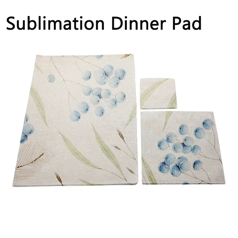 Tapis de dîner par Sublimation, serviette vierge personnalisée, napperon en lin à motif de bricolage, décoration de Table pour la maison ZZ