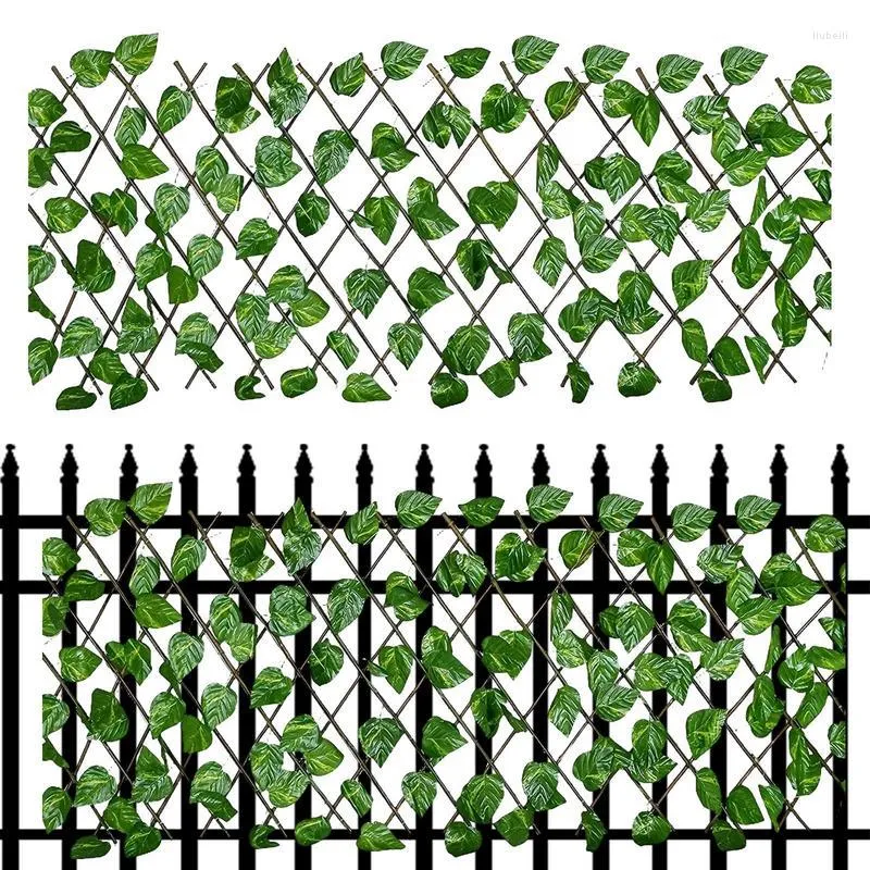 Decorative Flowers Privacy Ivy Screen Long Leaf Fence Panels Indoor Artificial Leaves Hedge Green Vines Decor