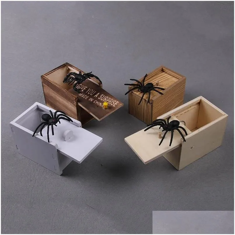 Party Favor Shocking Scary Prank Stuff Scare Box Halloween Decoration Harmless Wooden Surprise Toys April-Fools Day Gift 1Pcs Drop Del Dhptd