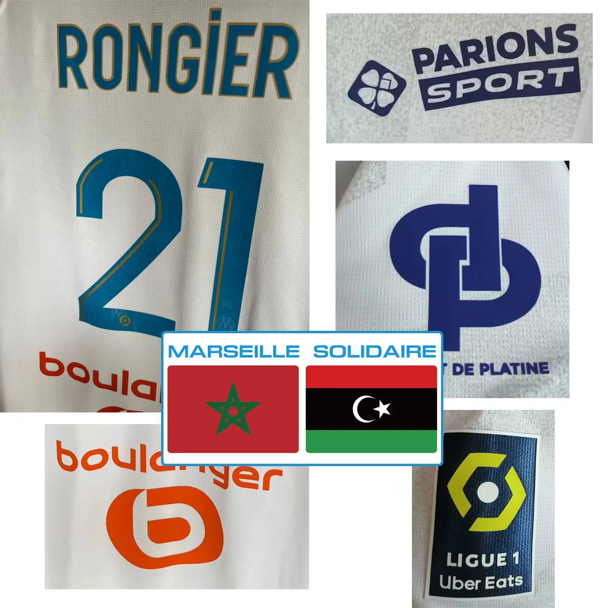 Ev Tekstil 2023 Oyuncu Sorunu Marseille Solidaire Vitinha Ounahi Rongier Mbemba Maillot Herhangi bir İsim Numarasını Özelleştir Futbol Yaması Rozeti