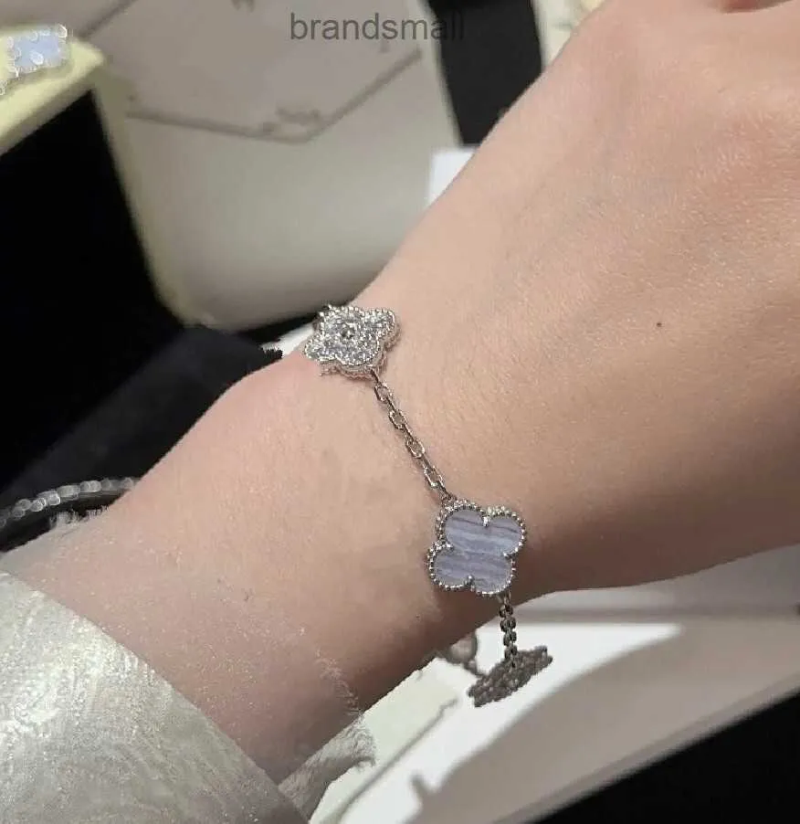 Van Clover Armband Luxury Classic 4/Four Leaf Clover Charm Armband Designer Chain Silver Shell Armband For Girl Wedding Mother 'Day Fashion Jewelry