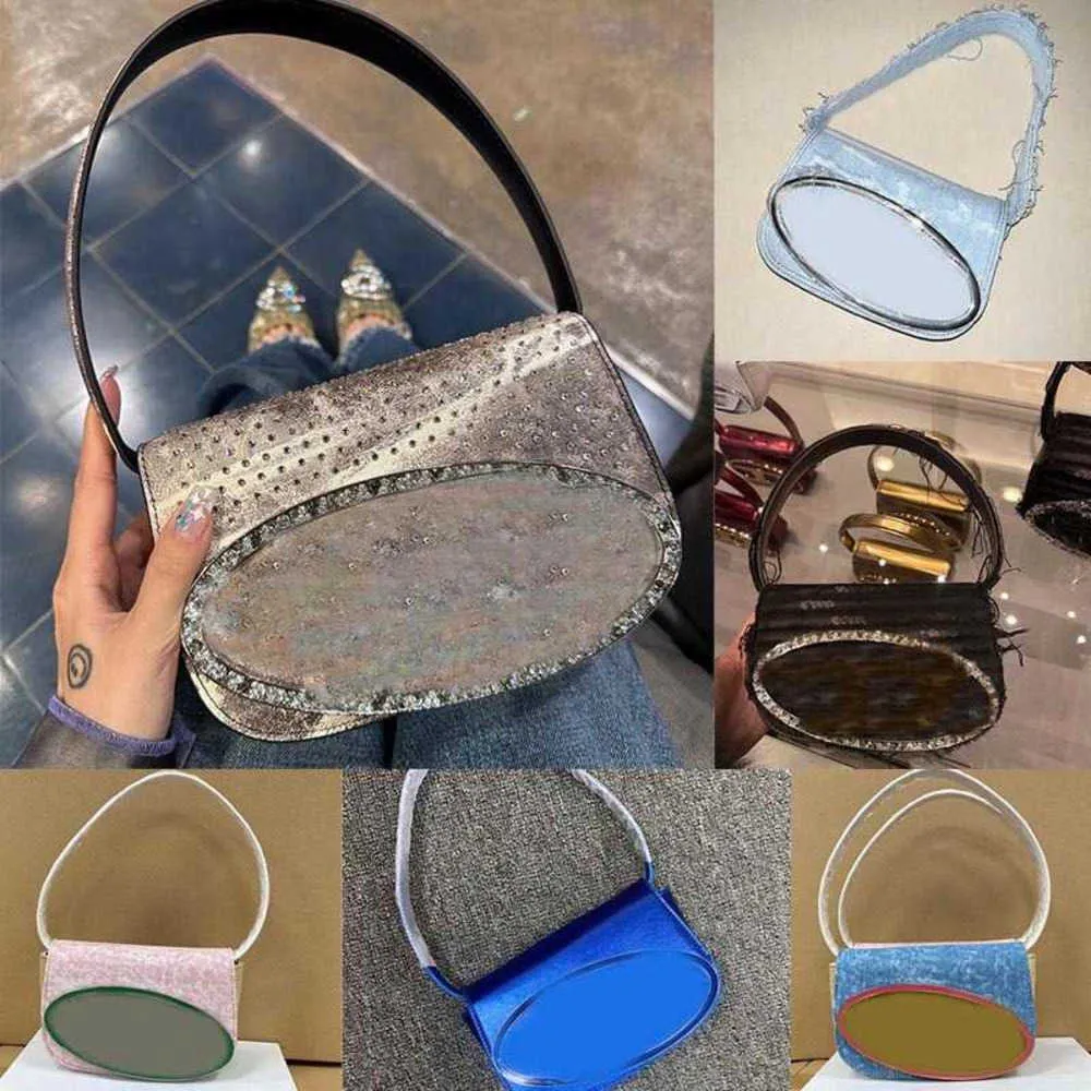 8 Styles D Shoulder Bags Luxury Women Handle Handbags Diamond Purse Designer Leather Underarm Flap Denim Bag Fashion Handbags 230215